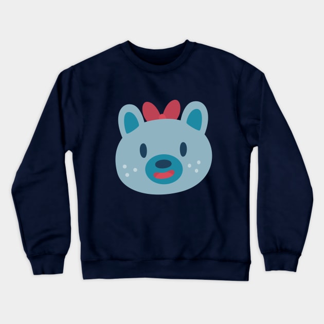 Cute Blue Bear With A Bow Crewneck Sweatshirt by clairestamper